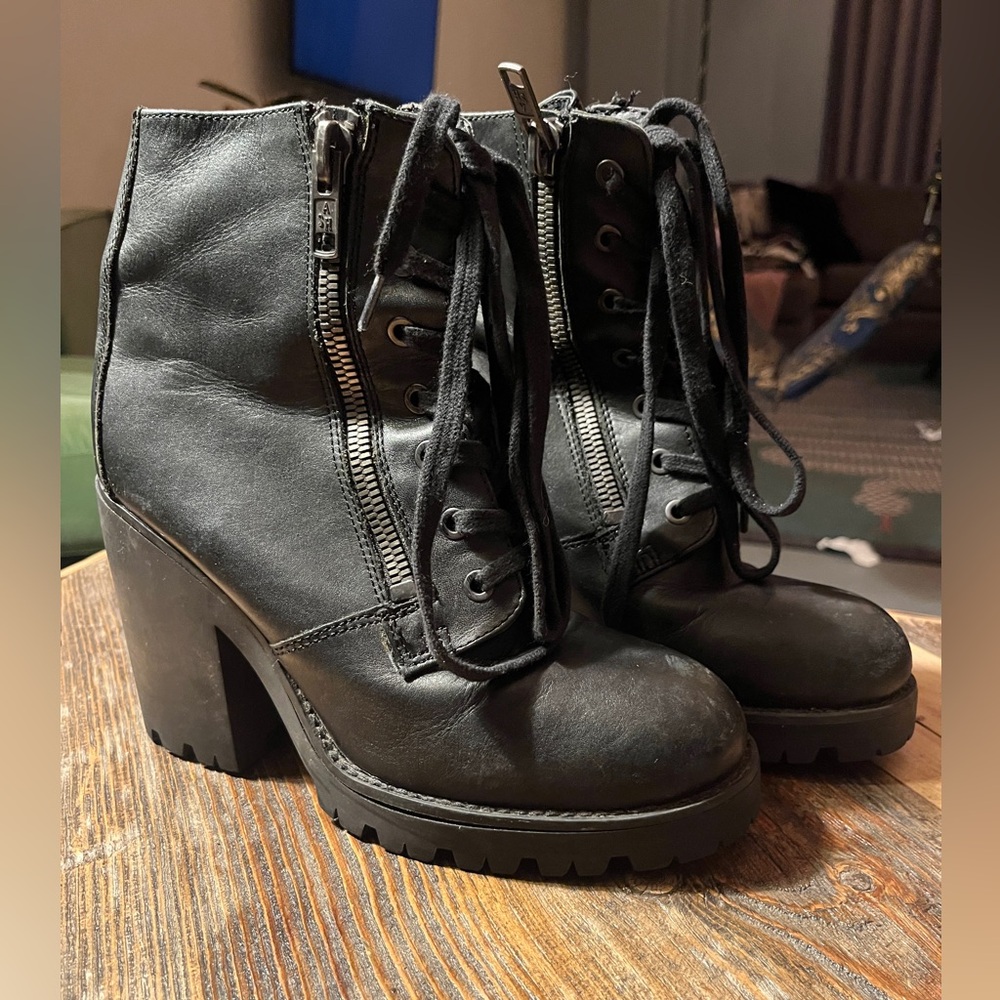 Ash Poker Black Leather Moto Ankle Boot Women’s EU 40 womens 9